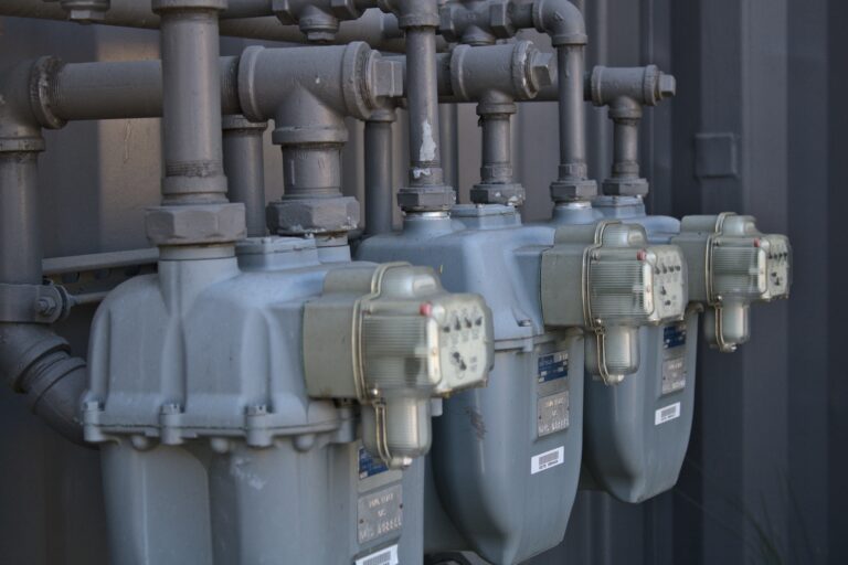 three residential gas meters